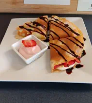 Enjoy a plate of crepes